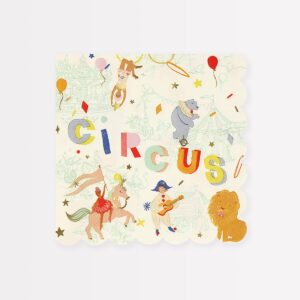 Serviettes Animaux du cirque (x16)