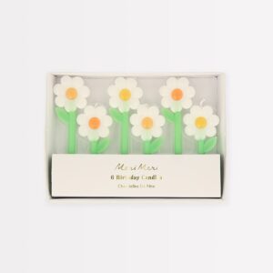Bougies fleurs marguerites (x6)