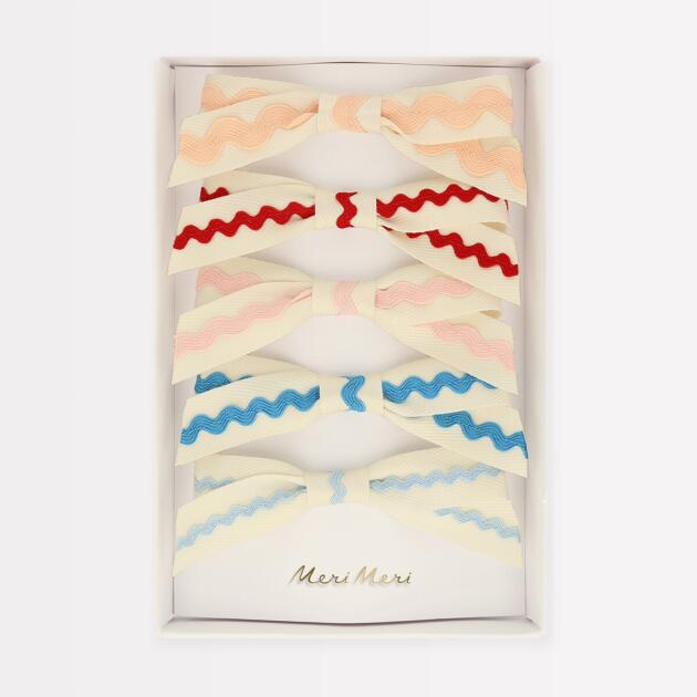 Barette à nœud ric rac x5