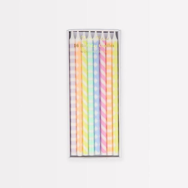 Bougies à motifs pastels x16