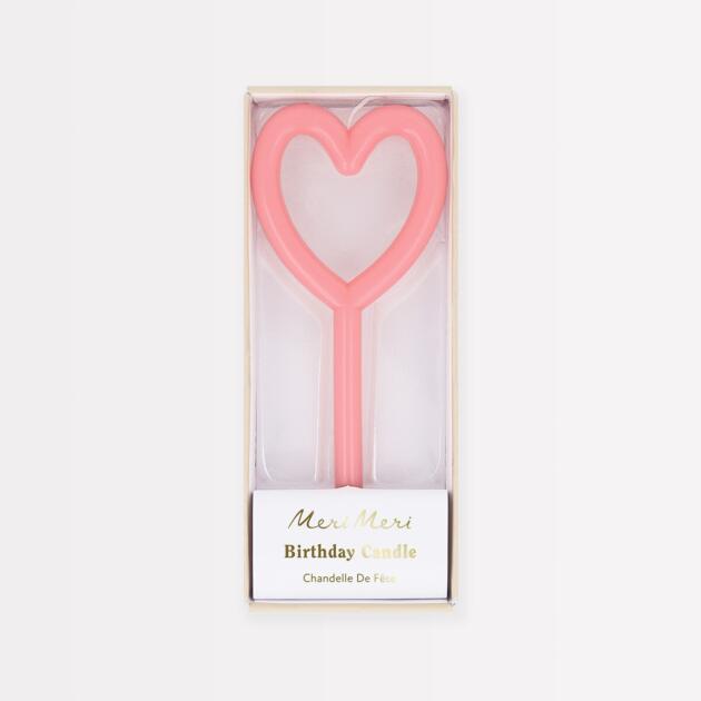 Bougie cœur rose