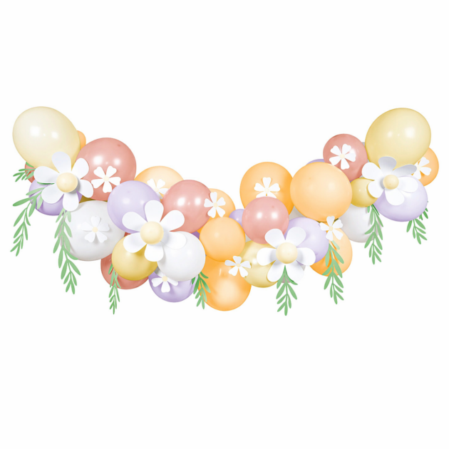Arche de ballons pastels avec fleurs x51