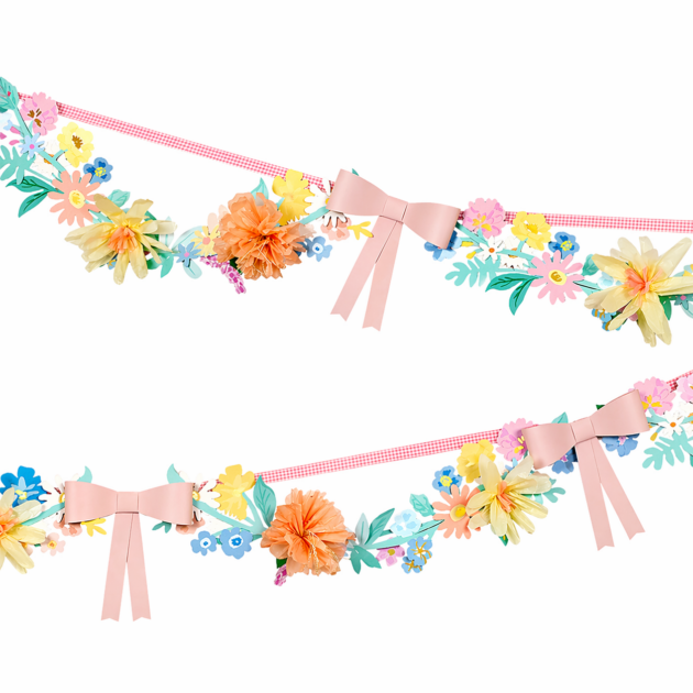 Guirlande fleurs et nœuds
