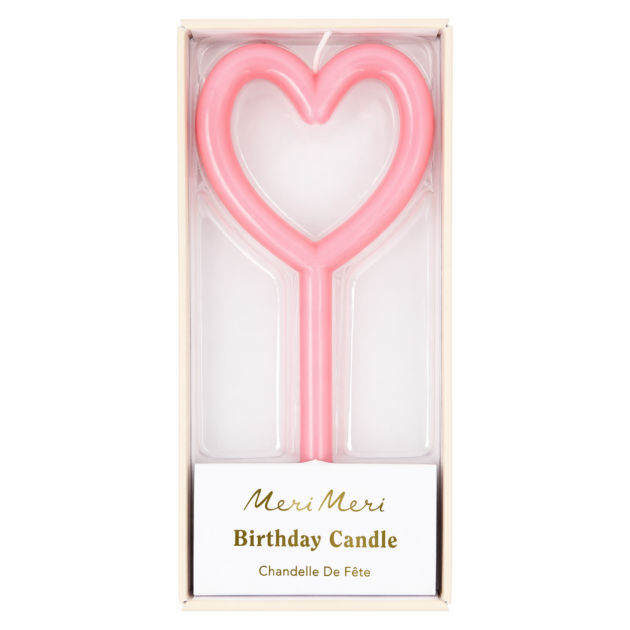 Bougie cœur rose