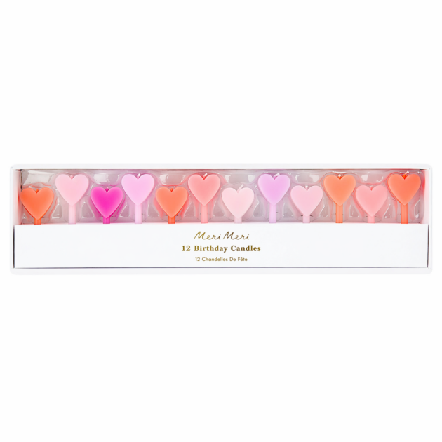 Bougies mini-cœurs x12