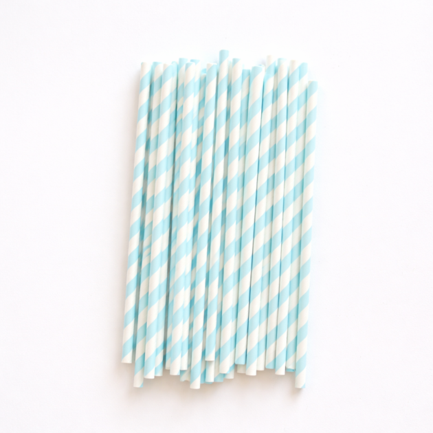 Pailles bleu ciel x25