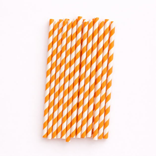 Pailles oranges x25
