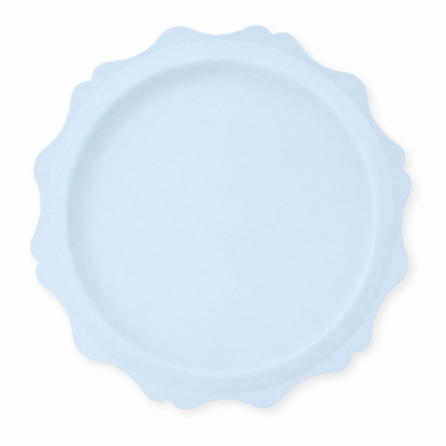 Grandes assiettes unies bleues x8