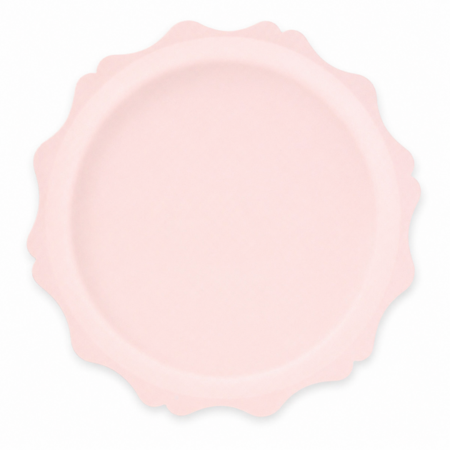 Grandes assiettes unies roses x8