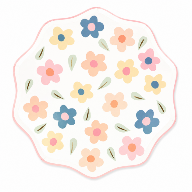 Grandes assiettes happy flowers x8