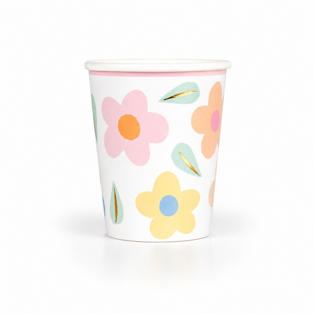 Gobelets happy flowers x8