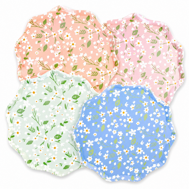 Grandes assiettes florales x12