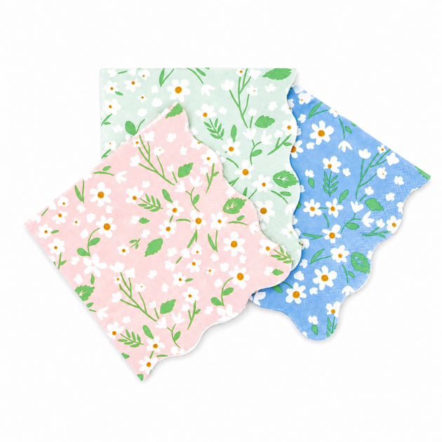 Serviettes à motif floral x20