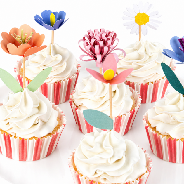 Cupcake kit fleurs (x12 toppers)