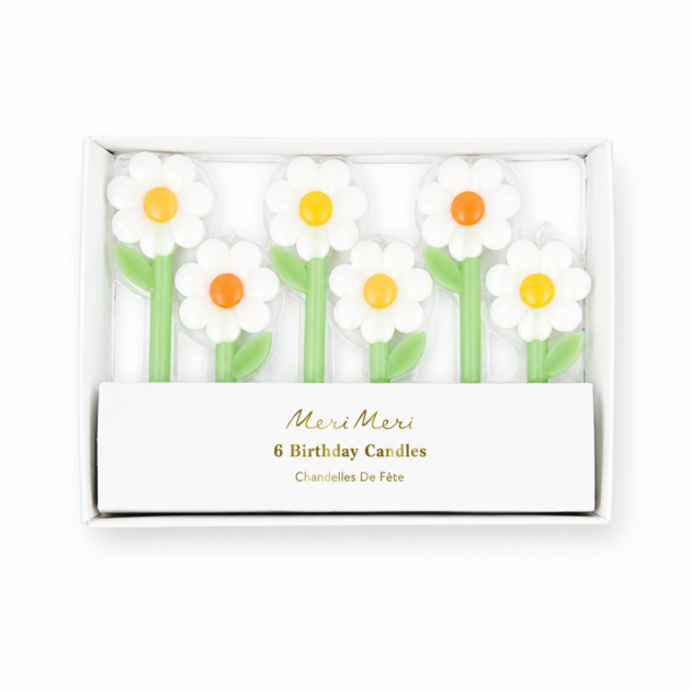 Bougies fleurs daisy x6