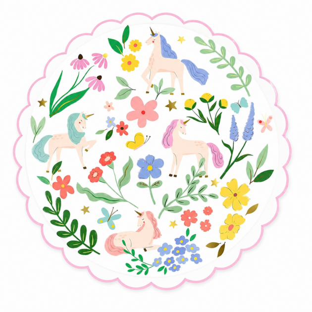 Grandes assiettes licorne x8