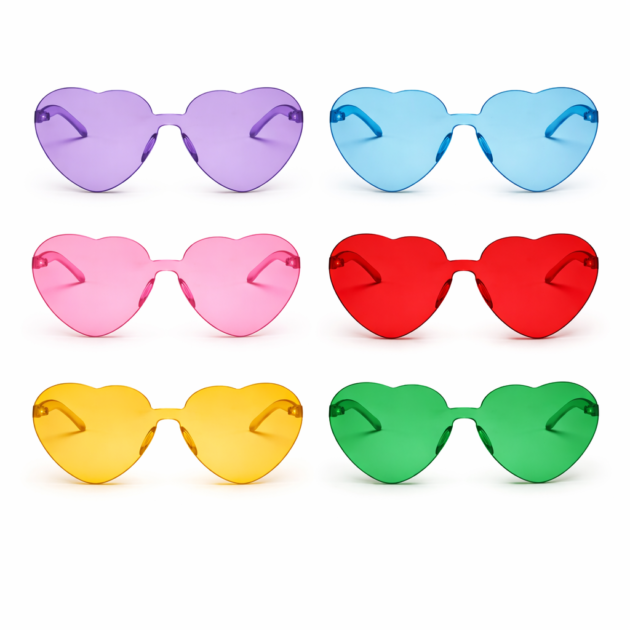 Lot de lunettes cœurs x6
