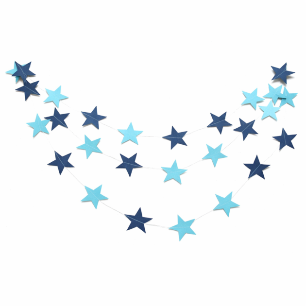 Guirlande d'étoiles bleues