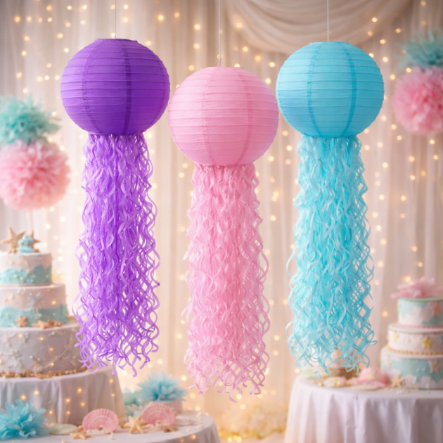 Lampions en forme de méduse x3