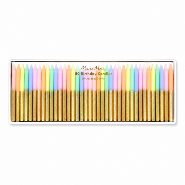 Bougies mini pastels x50