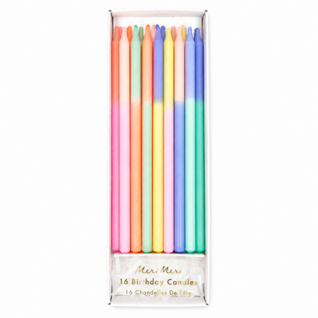 Bougies multicolores x16