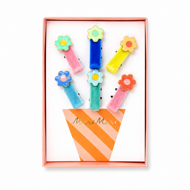 Clips fleurs daisy x6