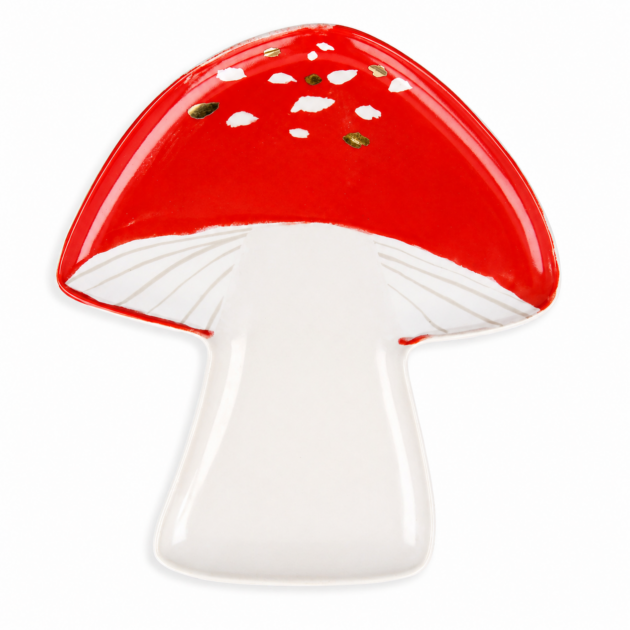 Assiettes champignon en porcelaine x2