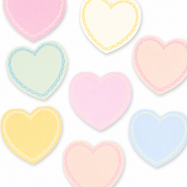 Serviettes en forme de cœurs (x16)
