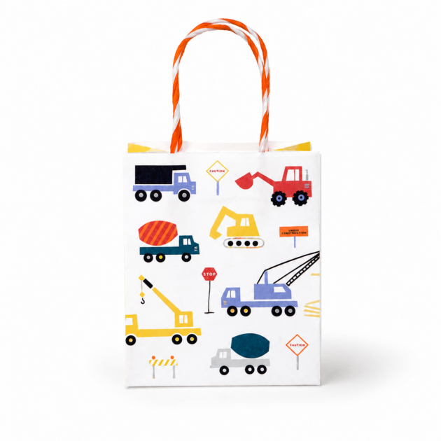 Sacs cadeaux construction x8