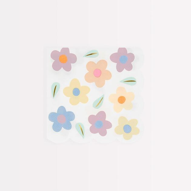 Petites serviettes happy flowers x16