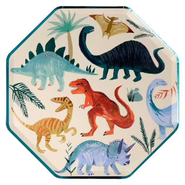 Grandes assiettes dinosaures  x8