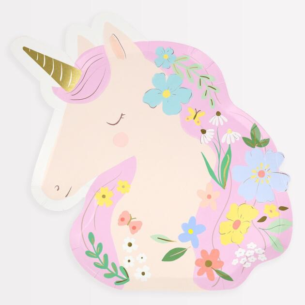 Assiettes en forme de licorne x8