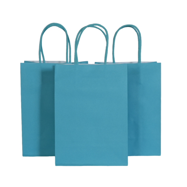 Sacs cadeaux bleu clair x10
