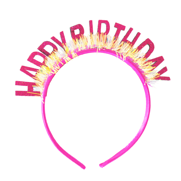 Serre-tête Happy birthday rose fushia