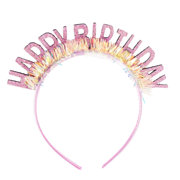 Serre-tête Happy birthday rose clair