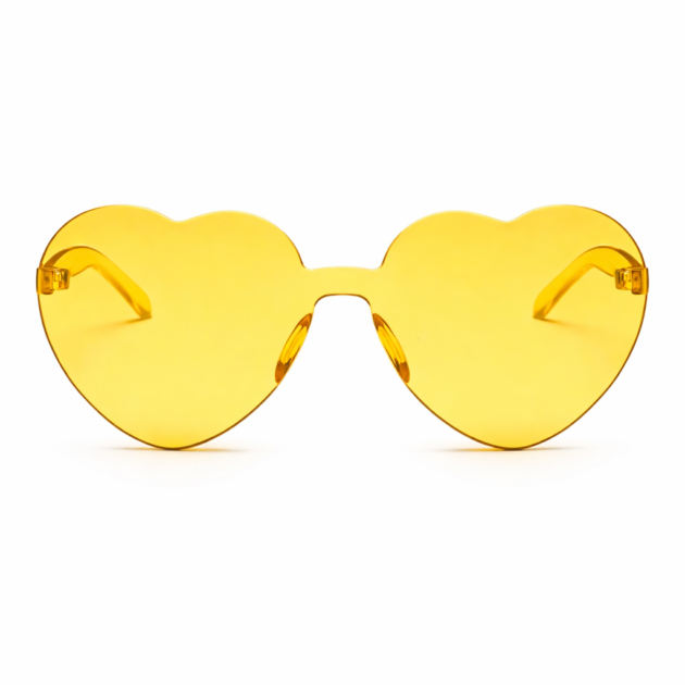 Lunette cœurs jaune