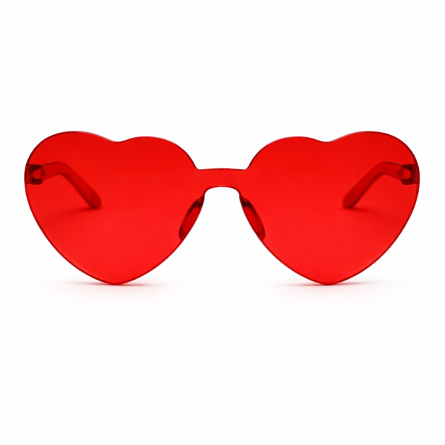 Lunette cœurs rouge