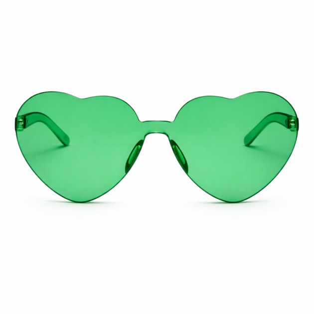 Lunette cœurs vert