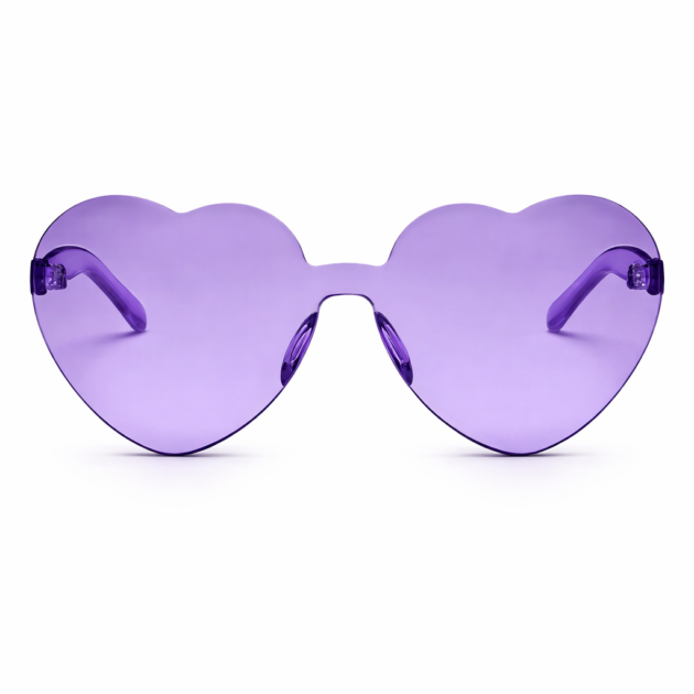 Lunette cœurs violet