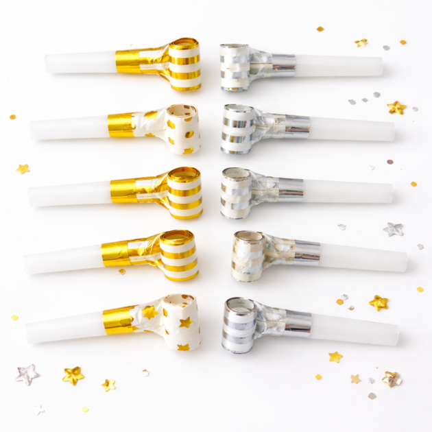 Souffleurs doré et argenté x10