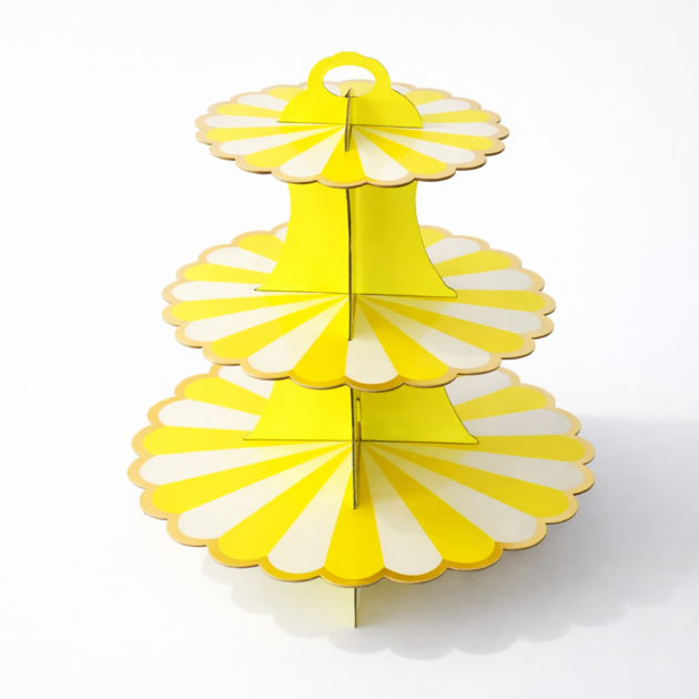 Présentoir à rayures jaunes