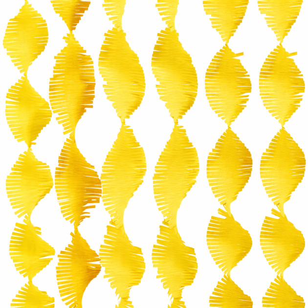 Guirlandes en crépon jaunes x6