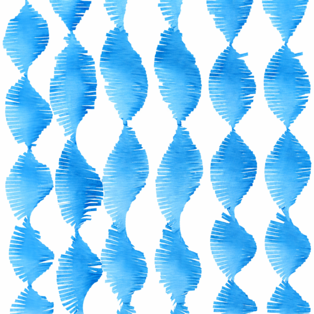 Guirlandes en crépon bleues x6