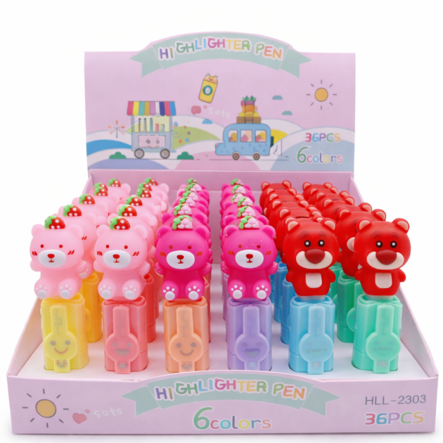 Surligneurs oursons x6