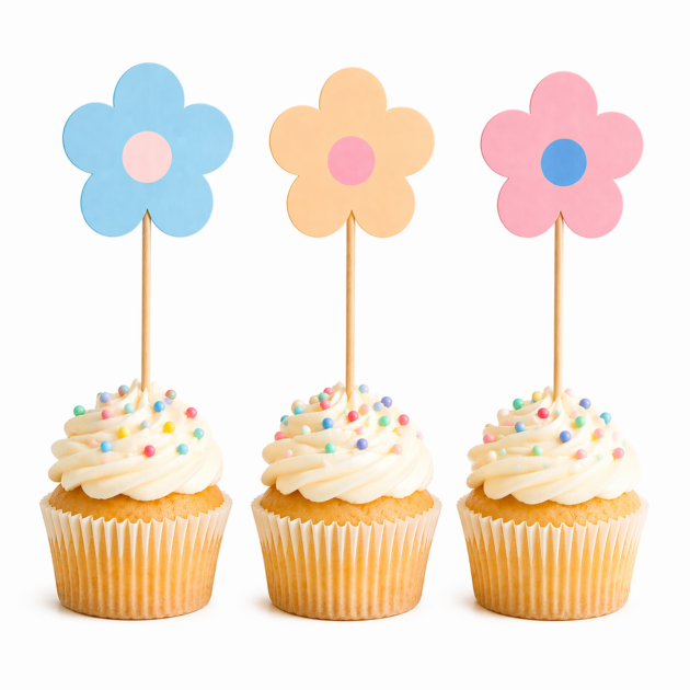 Toppers fleurs x9
