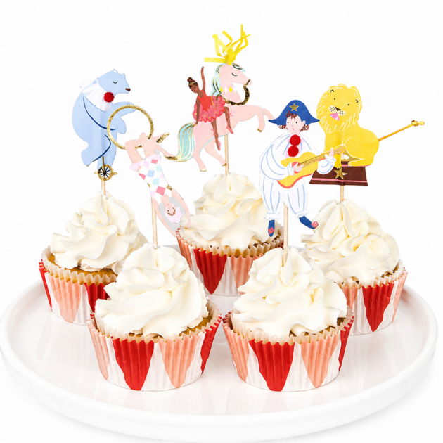 Cupcake kit animaux du cirque x24 toppers