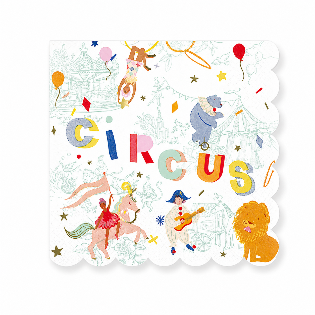 Serviettes animaux du cirque x16