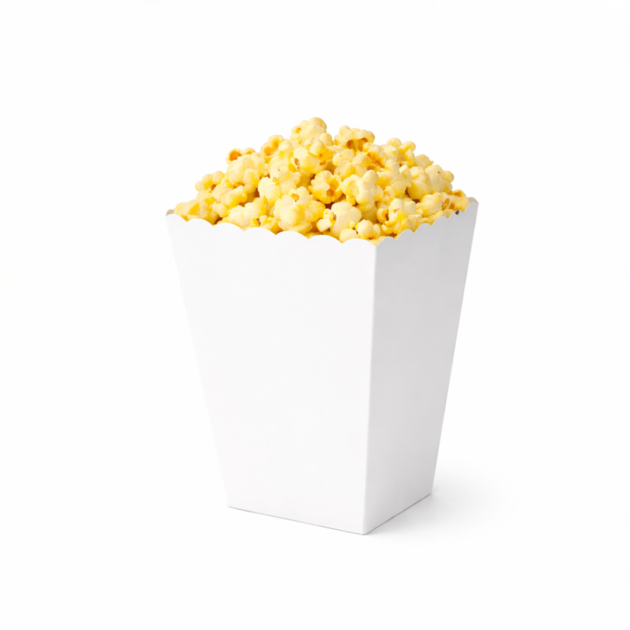 Boites à pop-corn blanches x12