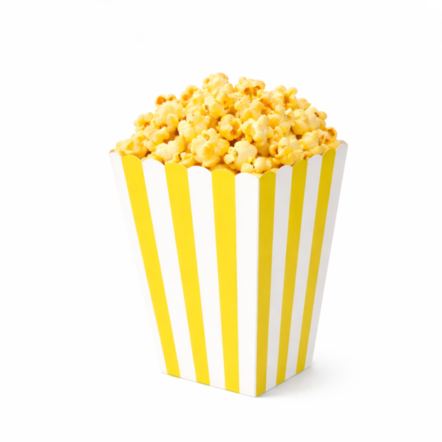 Boites à pop-corn à rayures jaunes x12