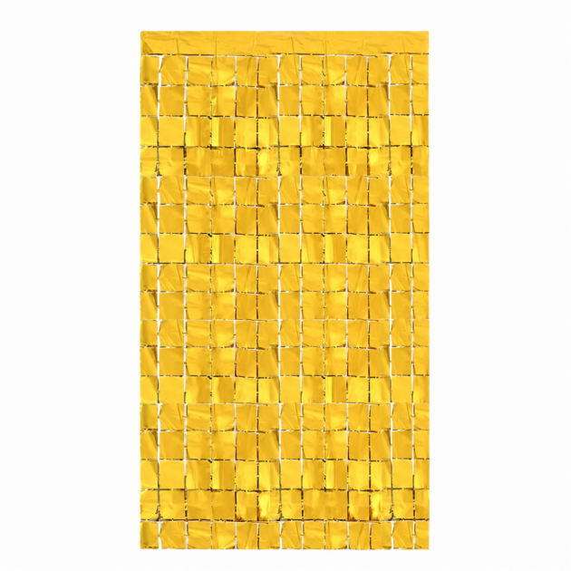 Rideau rectangles dorés